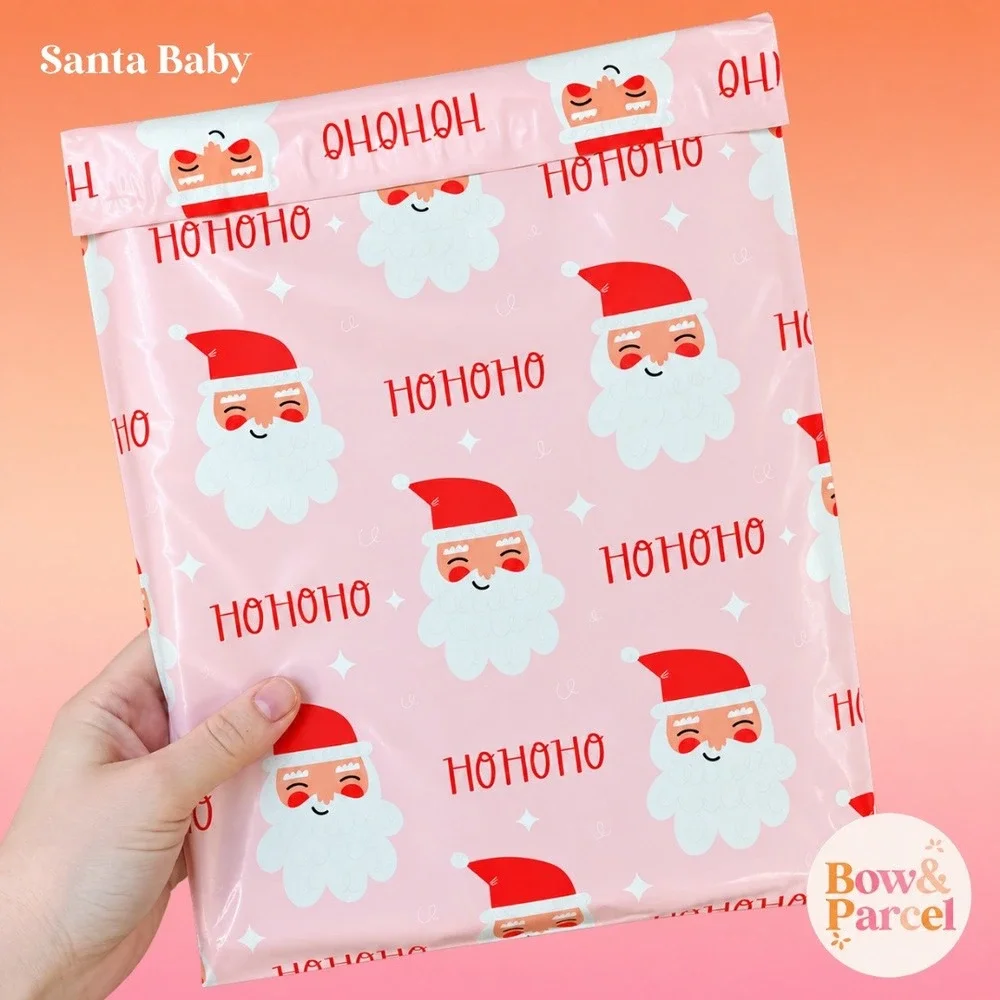 Santa Baby 10x13 Cute Poly Mailers Shipping Bags 25 Pack Waterproof